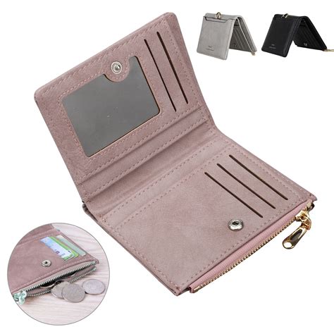 Ultra Slim RFID Wallet Women Thin Clutch Bifold Compact Long 